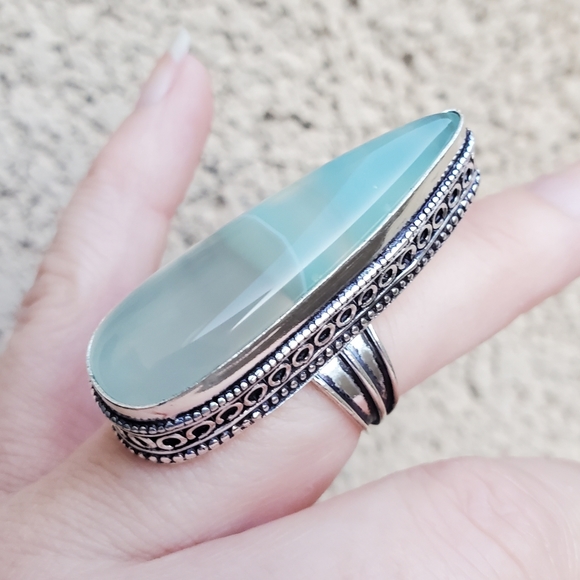 New Botswana Agate 925 Silver Statement Ring. - Picture 2 of 13